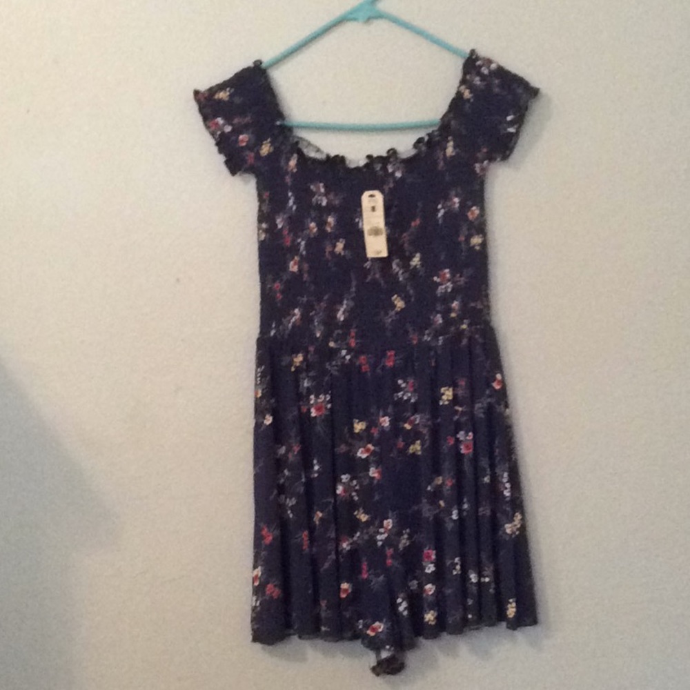 Blue floral romper